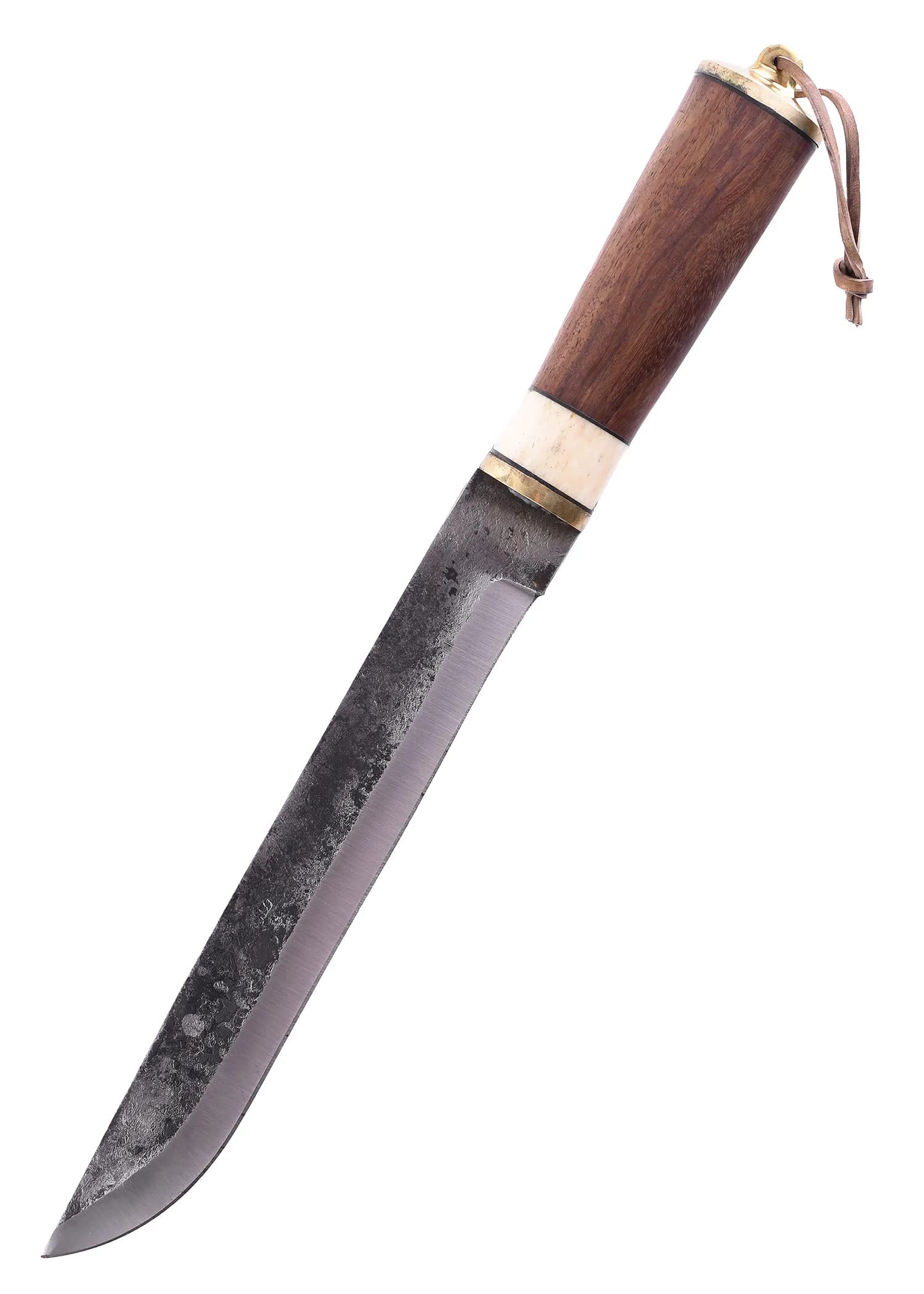Messer mit Holzgriff und Lederscheide
