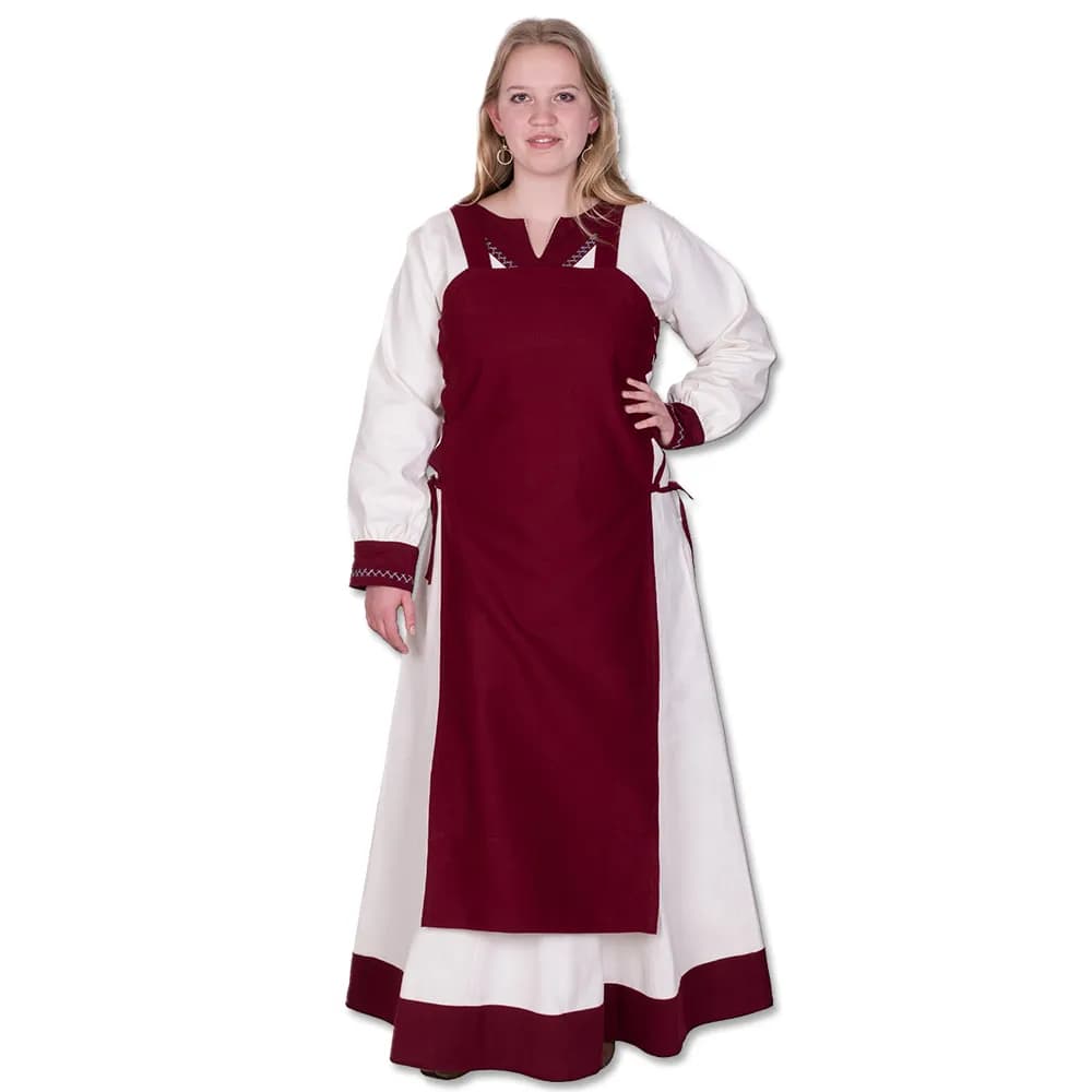 Wikinger Trägerkleid, weinrot