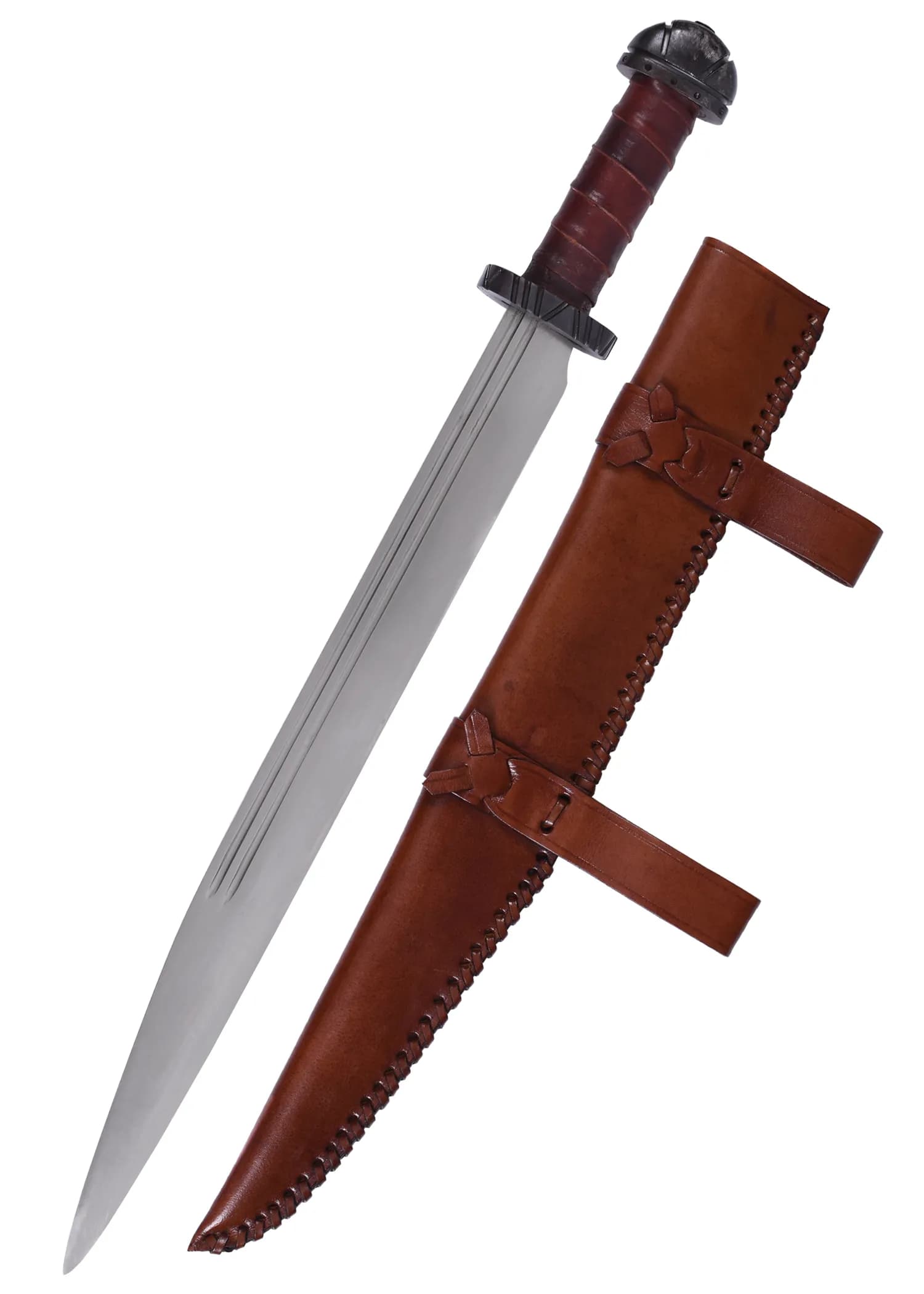 Wikinger-Langsax mit Ledergriff