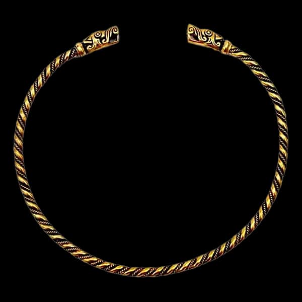 Halsring mit Drachenköpfen, nach Original von Gotland, bronze