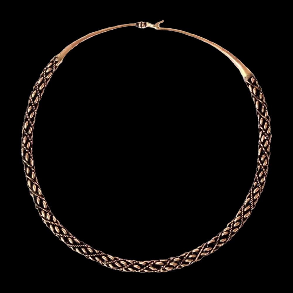 Wikinger-Torque, Halsring, nach historischen Originalen für die Schildmaid, versilberte Bronze