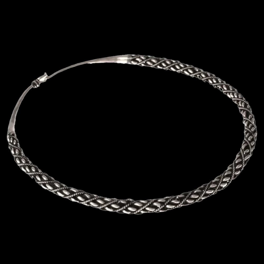 Wikinger-Torque, Halsring, nach historischen Originalen für die Schildmaid, massives 925er Sterling Silber