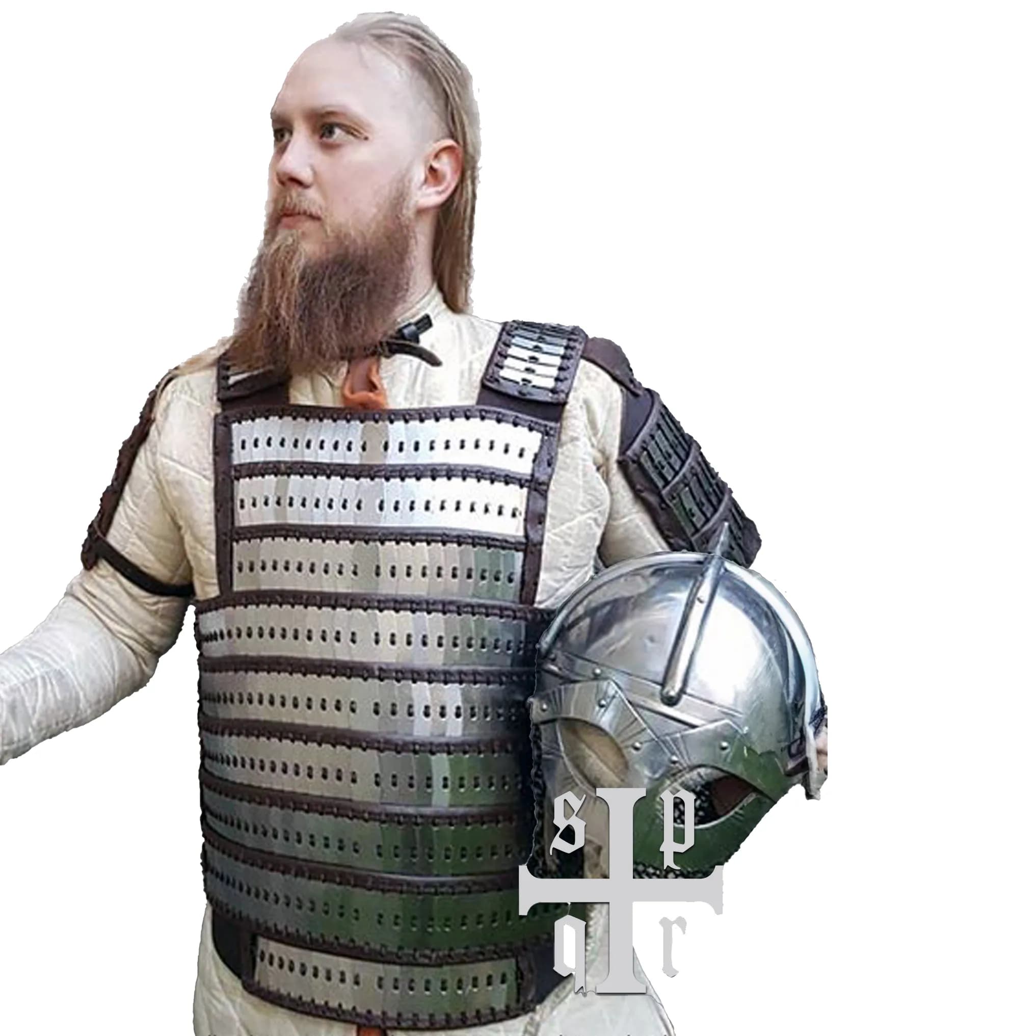 Lamellenpanzer Typ Birka, Stahl und Leder
