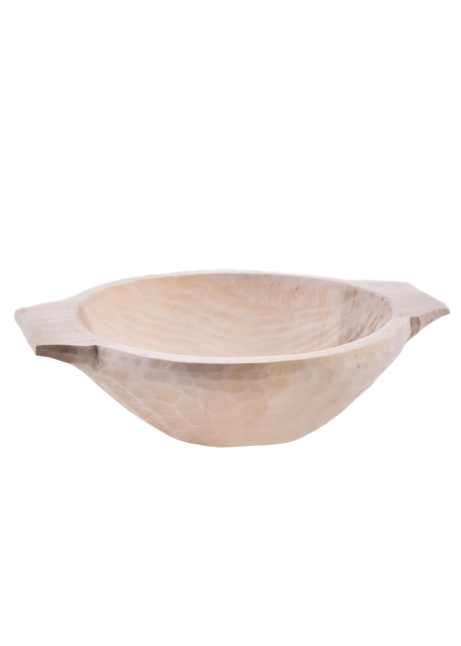Holzschale mit Griffen, handgehauen, ca. 25 x 20 cm