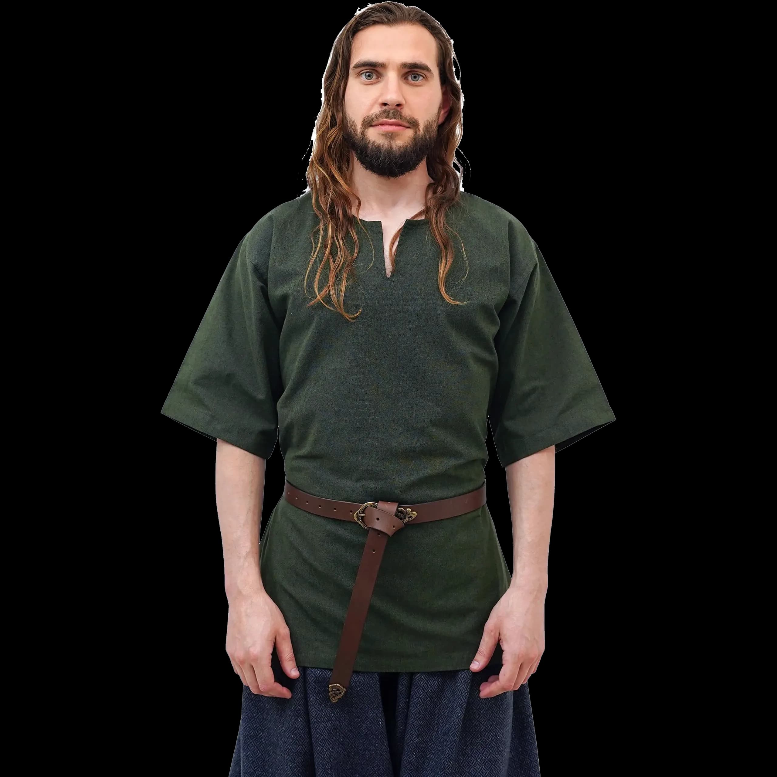 XL- Ragnar, frühmittelalterliche kurzärmelige Wikinger-Tunika, 100% Baumwolle