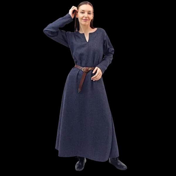 Wikingerkleid Astrid, Diamantköper, Frühmittelalter, blau, Wolle/Nylon