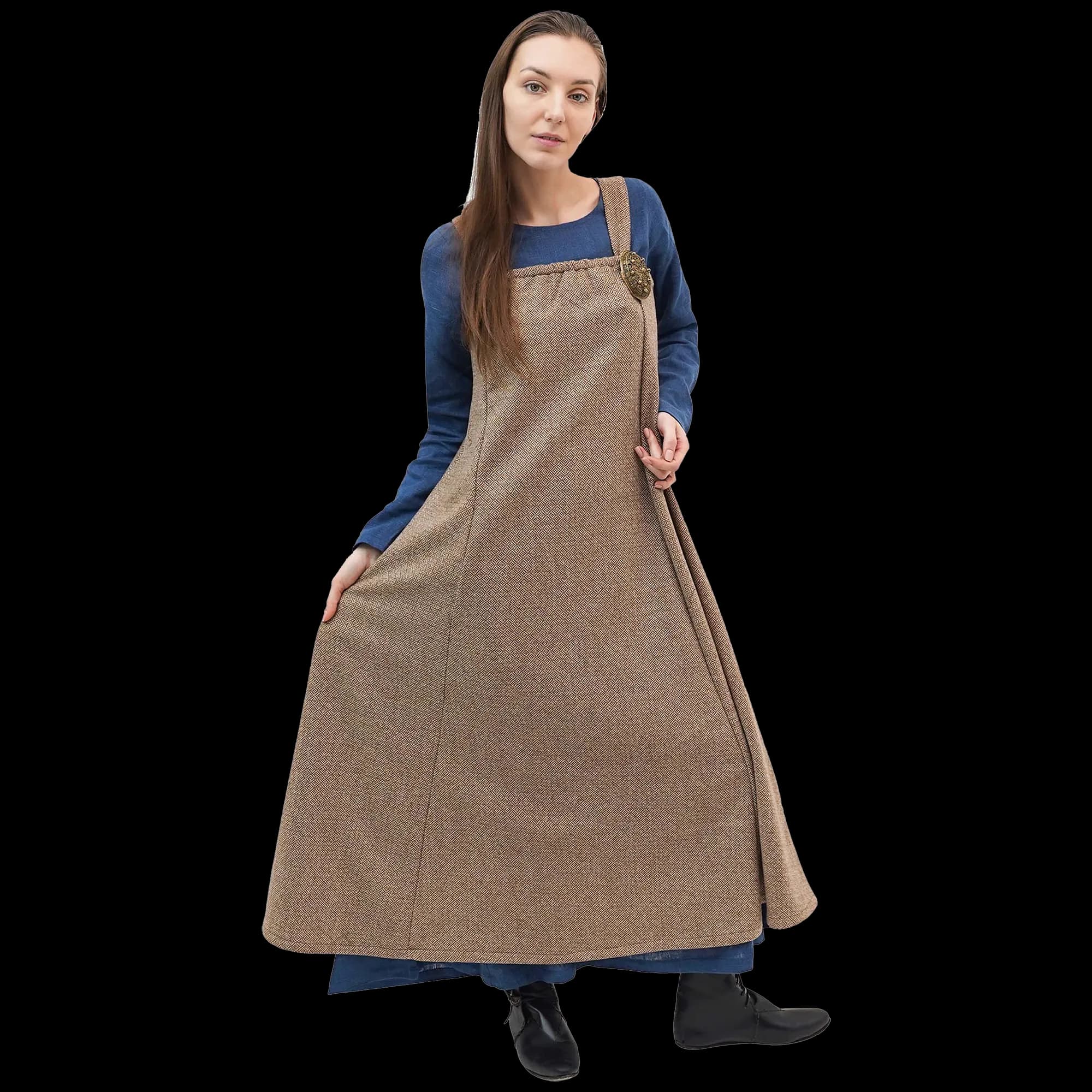 XXL- Wikingerkleid Astrid, Diamantköper, Frühmittelalter, blau, Wolle/Nylon