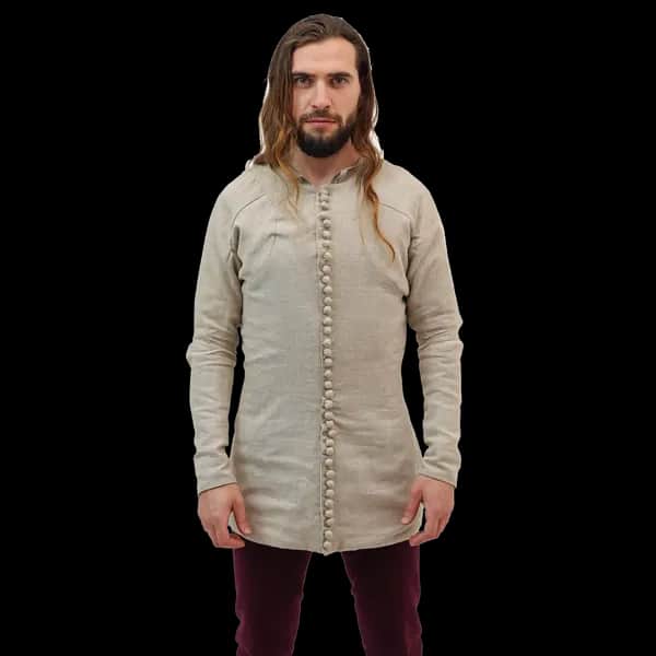 S- Charles de Blois Pourpoint Jacke, 100% Baltischer Leinen, naturfarben