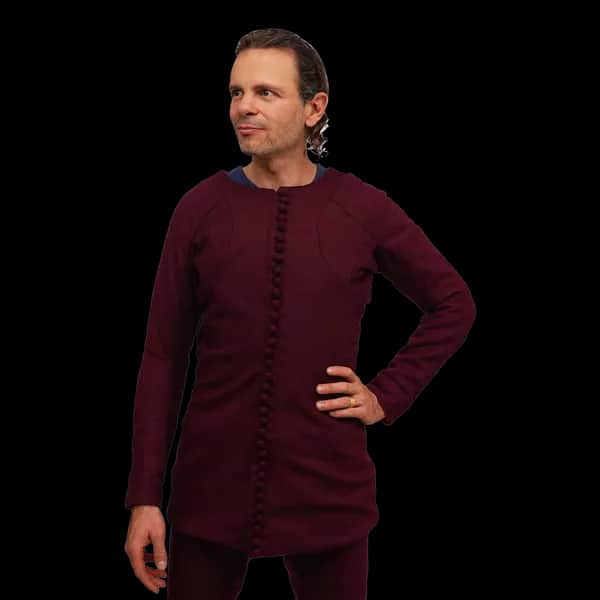 Charles de Blois Pourpoint Jacke, Weinrot 100% Wolle