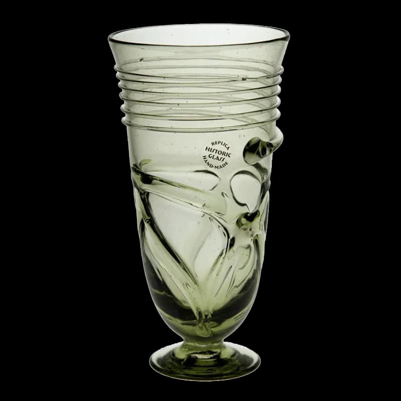 Glas mit Glasfadendekor, Replik nach Original aus Holm, Schweden