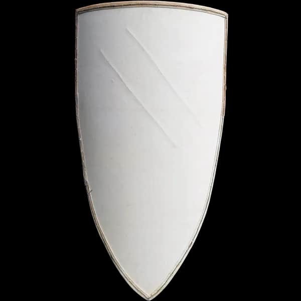 Großer Dreieckschild mit individueller Bemalung und Trageriemen, Infanterieschild