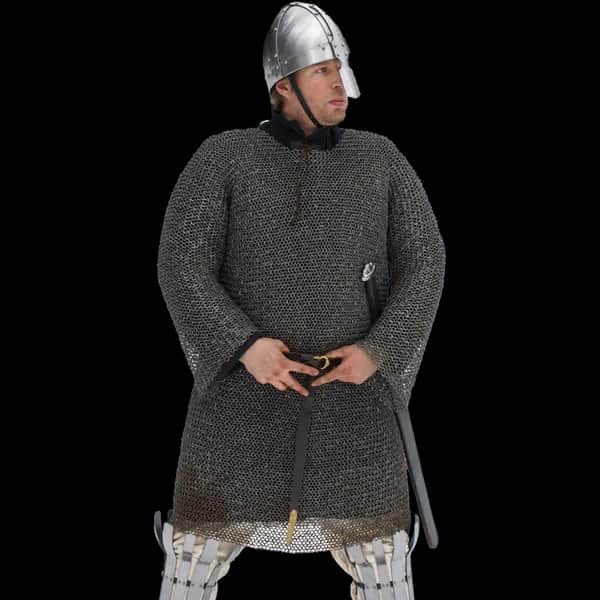 Kettenhemd Hauberk, 6 mm Rundring, vernietet und gestanzt gemischt